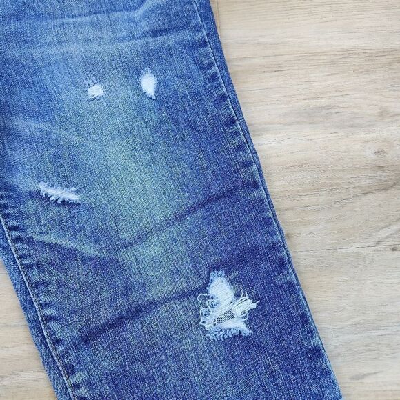 🔹️Super Jeans Blue Hank Distressed Cropped Jeans Size 2/26 - Picture 9 of 13